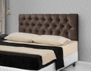 Ver imagem 1 de Cabeceira de Cama Estofada Casal 140cm Capitone Marrom- Rede Móveis