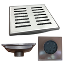 Ver imagem 1 de Ralo Quintal 20x20 Inox 304 Tradicional Coletor Marrom Saída 100mm e 2 Telas Anti Insetos