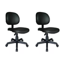 Ver imagem 1 de Kit 2 Cadeira Secretária Executiva S/braços Courvin 100% Nacional