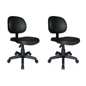 Kit 2 Cadeira Secretária Executiva S/braços Courvin 100% Nacional