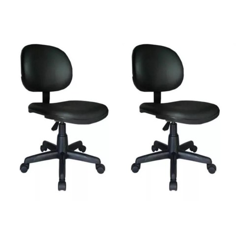 Kit 2 Cadeira Secretária Executiva S/braços Courvin 100% Nacional