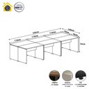 Ver imagem 2 de Espaço de Trabalho 6 Lugares 3,30m X 1,40m Pé Painel F5 Cor:cinza Sagrado com Preto