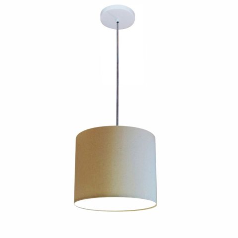Lustre Luminária Pendente Vivare Free Lux Pe-4106br Cúpula em Tecido 20x25cm