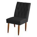 Ver imagem 3 de Jogo 04 Cadeiras de Jantar Estofada Cozinha Paris Suede Preto Eli Móveis