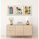 Ver imagem 2 de Kit 3 Quadros Decorativos Paisagens Grécia Colorido