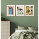 Ver imagem 3 de Kit 3 Quadros Decorativos Paisagens Grécia Colorido