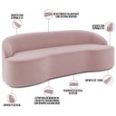 Ver imagem 4 de Sofá 3 Lugares Curvo Sala de Estar Living Lótus D02 Veludo Rosê 180 cm C-305 - Lyam Decor