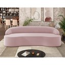 Ver imagem 2 de Sofá 3 Lugares Curvo Sala de Estar Living Lótus D02 Veludo Rosê 180 cm C-305 - Lyam Decor