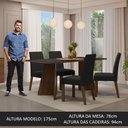 Ver imagem 3 de Conjunto Sala de Jantar Mesa Tampo de Madeira 4 Cadeiras Rustic/preto/oxford April Madesa