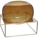 Ver imagem 1 de Vaso Decorativo Enfeite Casa Home&co com Suporte Metal Vidro 23x27x27cm Âmbar