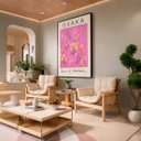 Ver imagem 1 de Quadro Canvas Osaka Flores Plantas 90x60cm Mold Preta