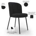Ver imagem 4 de Kit 5 Cadeiras Sala de Jantar Estofada Gavi L02 Bouclê Preto - Lyam Decor