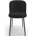 Ver imagem 3 de Kit 5 Cadeiras Sala de Jantar Estofada Gavi L02 Bouclê Preto - Lyam Decor