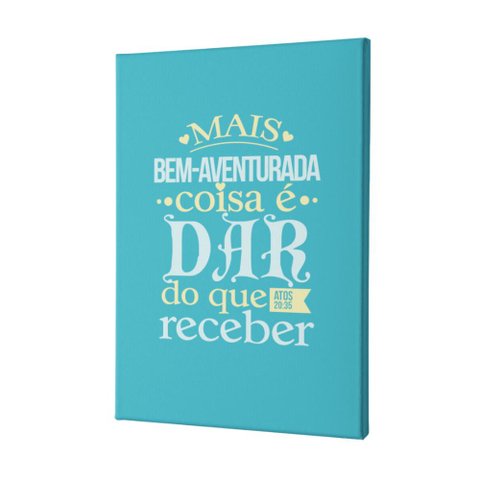 Placa Decorativa Fé e Religião - Atos 20:35 - 30x45cm