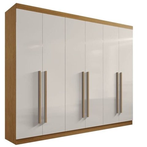 Guarda Roupa Casal 6 Portas 6 Gavetas - da Vinci Plus-cinamomo/off White - Móveis D'doro