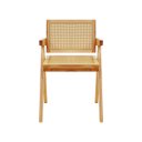Ver imagem 3 de Kit 2 Cadeiras com Assento Encosto Rattan Base Cor Natural em Madeira