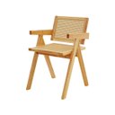 Ver imagem 2 de Kit 2 Cadeiras com Assento Encosto Rattan Base Cor Natural em Madeira