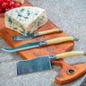 Conjunto de 3 facas para queijo Laguiole LA TOUR Luxo com bandeja de madeira- marfim - 3