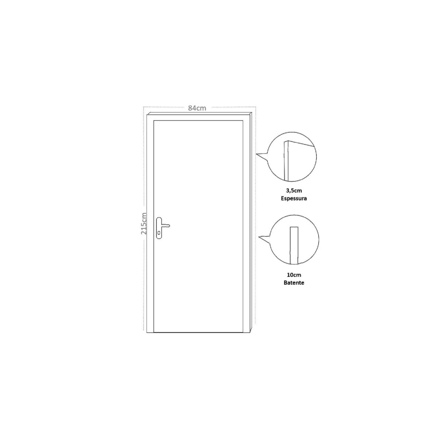 Kit Porta de Madeira Decorada 215x84cm com Batente de MDF Ultra 10cm Mantiqueira MGM - 5