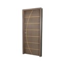 Ver imagem 2 de Kit Porta de Madeira Decorada 215x94cm com Batente de MDF Ultra 10cm Neblina MGM Marrom/Carvalho que