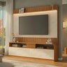 Estante Rack Home Painel Tv de até 50 55 65 Polegadas Mármore/ripado - 9