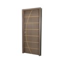 Ver imagem 2 de Kit Porta de Madeira Decorada 215x84cm com Batente de MDF Ultra 10cm Neblina MGM Marrom/Carvalho que