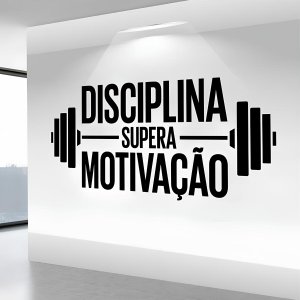 Adesivo de Parede Disciplina Supera Motivação:130 X 62 Cm