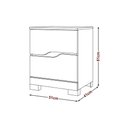 Ver imagem 2 de Mesa de Cabeceira Ares com 02 Gavetas Carvalho Fendi Moval