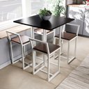 Ver imagem 1 de Conjunto Mesa Preta 4 Cadeiras Pequena Imbuia Industrial White