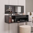 Ver imagem 2 de Penteadeira Camarin Eva Preto com 1 Porta e Espelho - Vallisa Decor