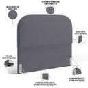 Ver imagem 6 de Cabeceira Cama Box Casal 140cm Lanna com Puff Recamier Doha W01 Suede Cinza - Lyam Decor