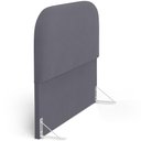 Ver imagem 2 de Cabeceira Cama Box Casal 140cm Lanna com Puff Recamier Doha W01 Suede Cinza - Lyam Decor