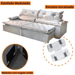 Sofá Retrátil e Reclinável 240cm Sparta - Movenzo Estofados - 6