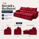 Ver imagem 3 de Sofá Sparta Retrátil e Reclinável 220m - Vermelho