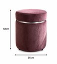 Ver imagem 3 de Kit de Puff com Cinta Superior Prata Marsala Rose Veludo - Let Móveis