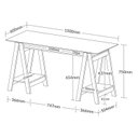 Ver imagem 4 de Escrivaninha Mesa Escritório com 2 Prateleiras 150cm Tampo de Vidro e Pés em Cavalete Elegante Branco Artany