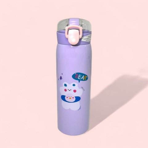Garrafa Térmica Tr-012 550ml Infantil em Alumínio com Canudo:Lilás
