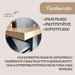 Escrivaninha Moderna com Tampo em Tamburato e Pés em X  - 13