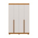 Ver imagem 2 de Guarda-Roupa Solteiro 4 Portas 2 Gavetas em MDF Lugano Off White/Cerejeira/Nevaska