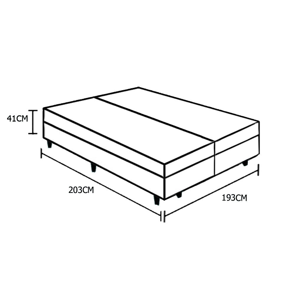 Base Box Baú King Bipartido NK Camas Sintético Marrom 41x193x203 - 3