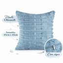 Ver imagem 3 de Kit 2 Capas de Almofada Casa Scarpa Polar Manta Ultrasoft com Ziper Decorativa Sofá Sala Quarto Azul