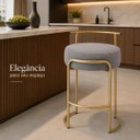 Ver imagem 4 de Banqueta Evans 75cm Metal Gold Assento Estofado