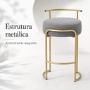Ver imagem 5 de Banqueta Evans 75cm Metal Gold Assento Estofado