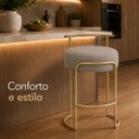 Ver mais imagens de Banqueta Evans 75cm Metal Gold Assento Estofado