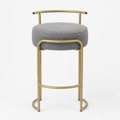 Banqueta Evans 75cm Metal Gold Assento Estofado