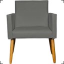 Ver imagem 3 de Poltrona Decorativa para Sala Recepção Consultório Nina Material Sintético Cores Pé Palito Castanho