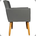 Ver imagem 4 de Poltrona Decorativa para Sala Recepção Consultório Nina Material Sintético Cores Pé Palito Castanho