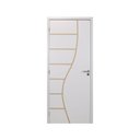 Ver imagem 3 de Kit Porta de Madeira Decorada 215x74cm com Batente de MDF Ultra 10cm Cantareira MGM Branco