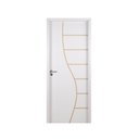 Ver imagem 1 de Kit Porta de Madeira Decorada 215x74cm com Batente de MDF Ultra 10cm Cantareira MGM Branco