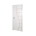 Ver imagem 2 de Kit Porta de Madeira Decorada 215x74cm com Batente de MDF Ultra 10cm Cantareira MGM Branco
